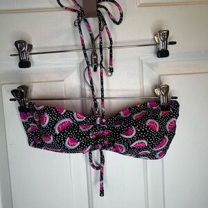 2 piece Black and Pink Watermelon Print Bikini set